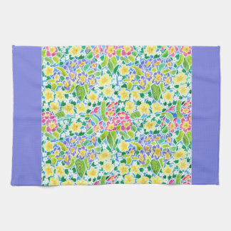 Kitchen Towel, Spring Primroses, Powder Blue Towel