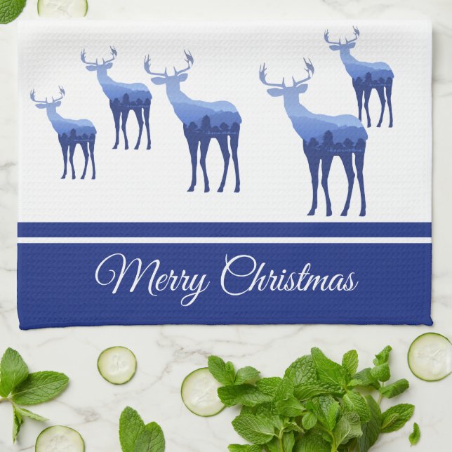 Kitchen Towel-The Deer Merry Christmas Towel (Folded)