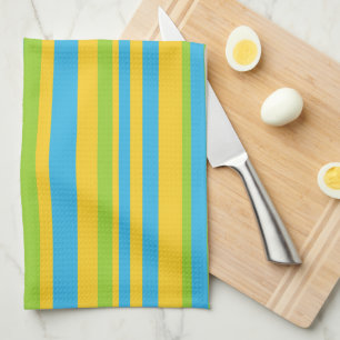 Kitchen Towel: Turquoise Yellow Green Stripes Towel