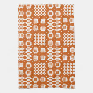 Kitchen Towel: Welsh Tapestry Design, Brick Red Towel