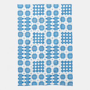 Kitchen Towel: Welsh Tapestry Design, Bright Blue Towel