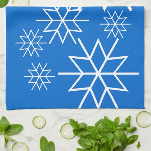 Kitchen Towel _ White Snowflakes