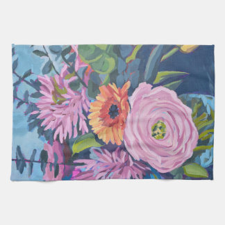 Kitchen towel with a colorful bouquet of flowers 