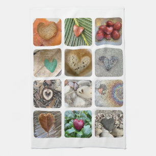 Kitchen towel with a dozen hearts - wordless love
