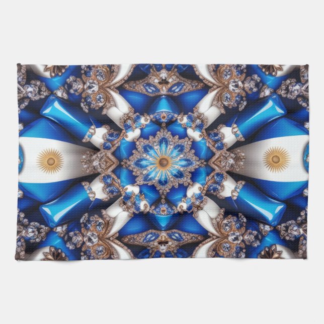 Kitchen towel with Argentinian Colors Design (Horizontal)