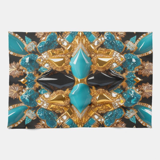 Kitchen towel with Bahamas Colors Design (Horizontal)