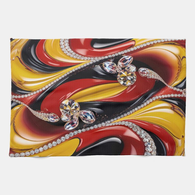 Kitchen towel with Belgian Colors Design (Horizontal)