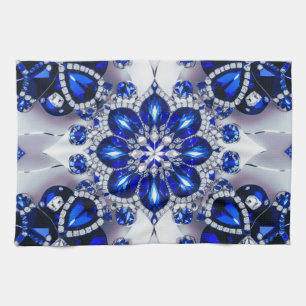 Kitchen towel with Blue White Colors Design