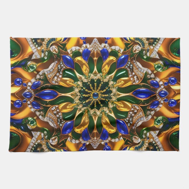 Kitchen towel with Brazil Colors Design (Horizontal)