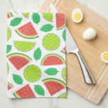 Kitchen towel with bright fruit print. 