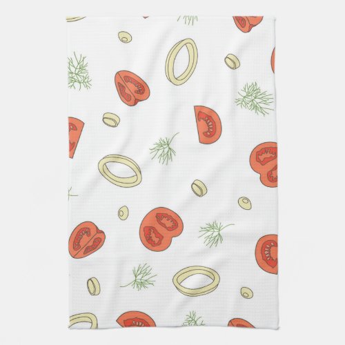 Kitchen towel with bright print 