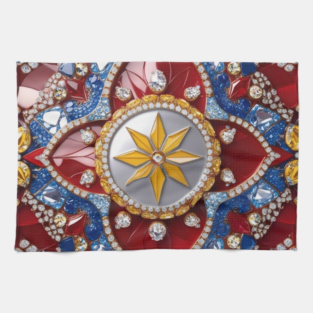 Kitchen towel with Colombian Colors Design (Horizontal)