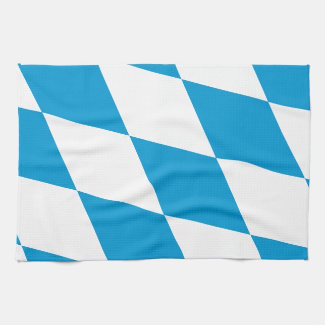 Kitchen towel with Flag of Bavaria, Germany (Horizontal)