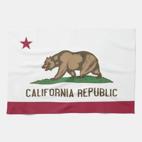 Kitchen towel with Flag of California USA