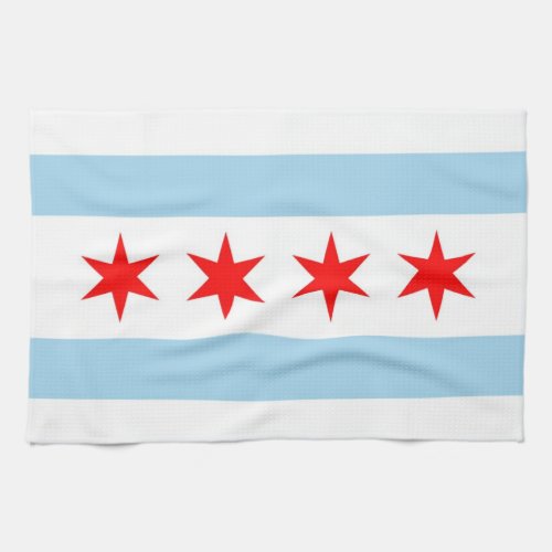 Kitchen towel with Flag of Chicago Illinois