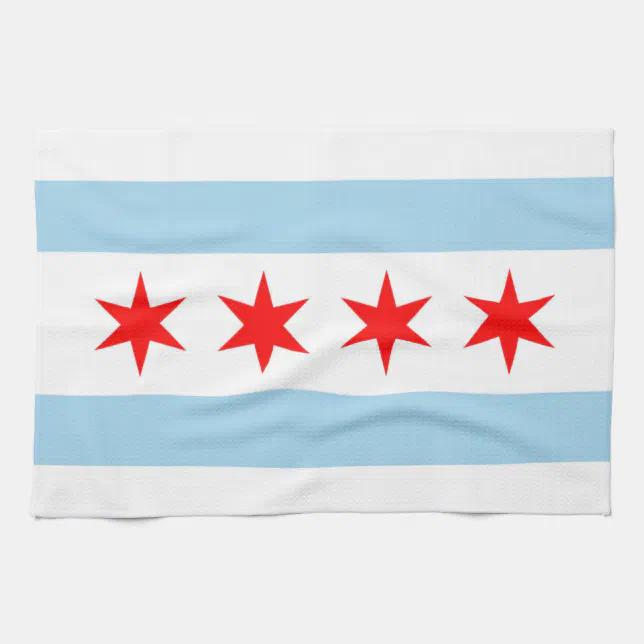 Kitchen towel with Flag of Chicago, Illinois | Zazzle