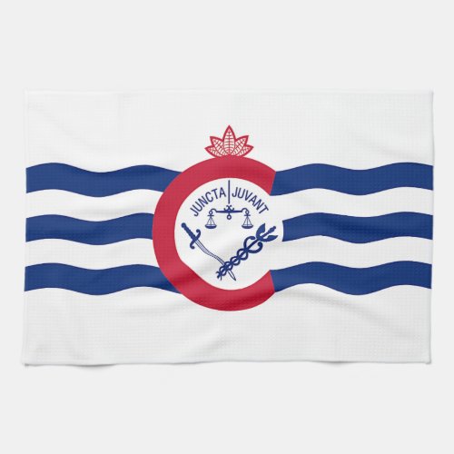 Kitchen towel with Flag of Cincinnati City USA