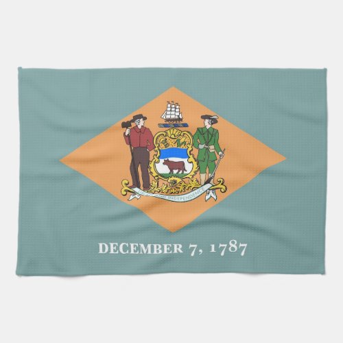 Kitchen towel with Flag of Delaware USA