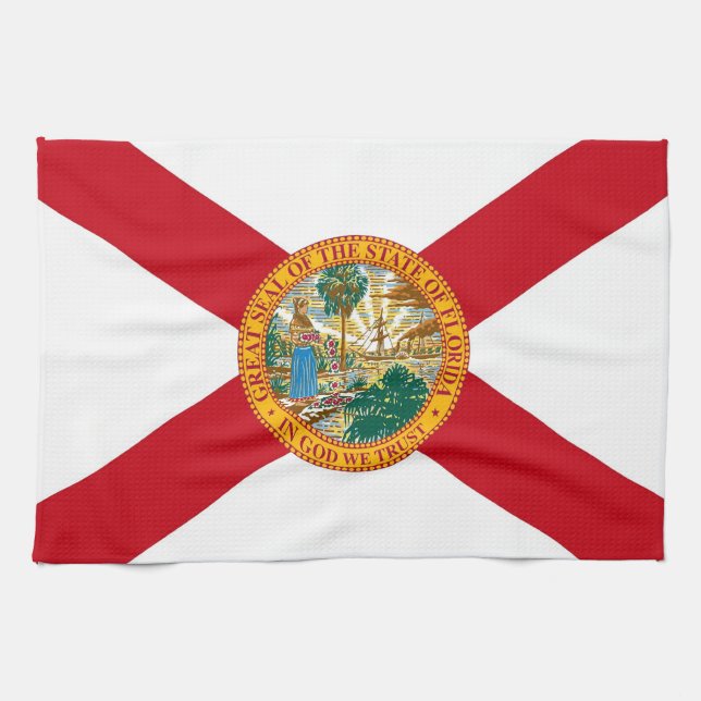 Kitchen towel with Flag of Florida, U.S.A. (Horizontal)