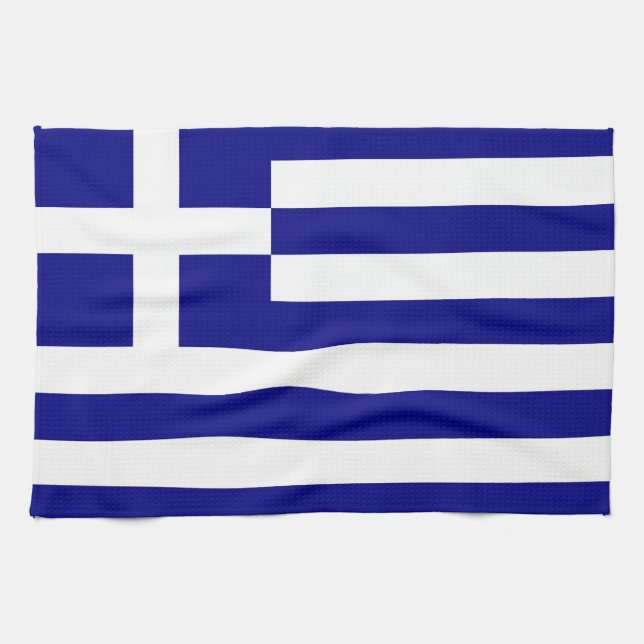 Kitchen towel with Flag of Greece (Horizontal)