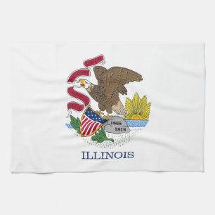 Kitchen towel with Flag of Illinois, U.S.A.
