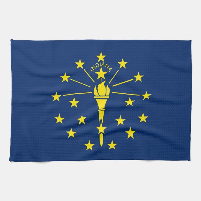 Kitchen towel with Flag of Indiana, U.S.A. (Horizontal)