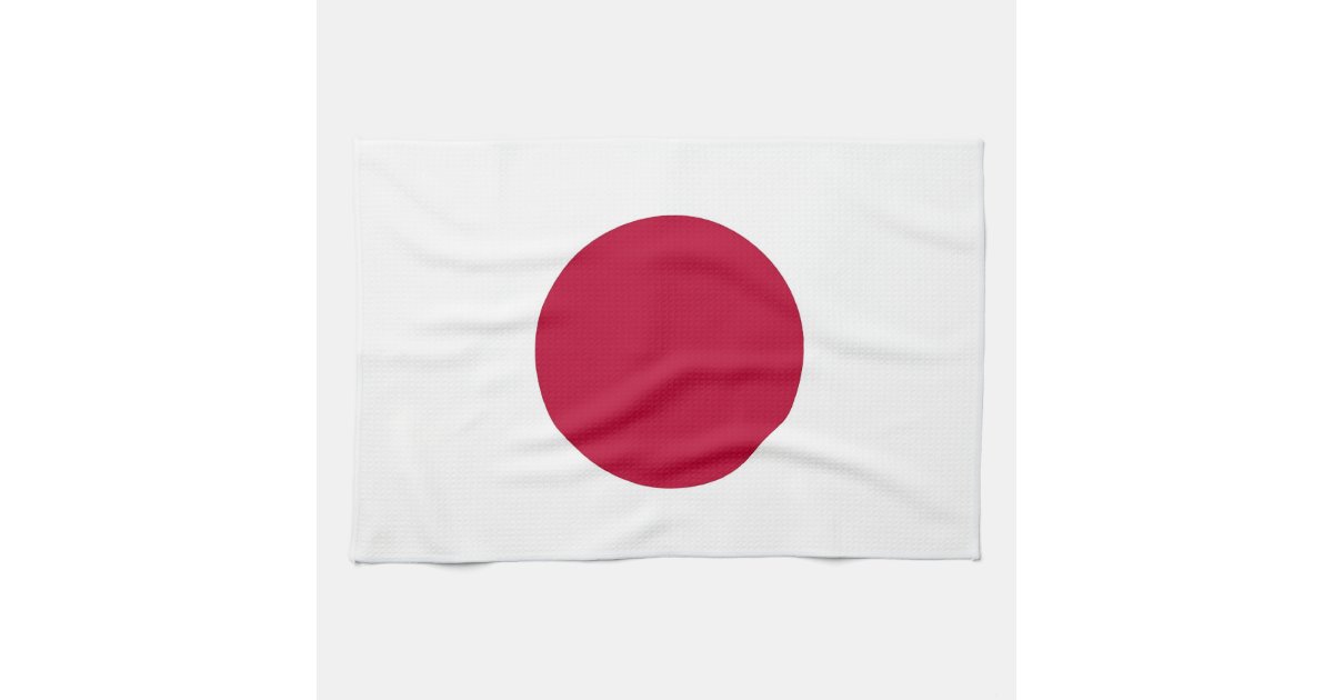 Kitchen towel with Flag of Japan | Zazzle