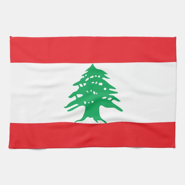 Kitchen towel with Flag of Lebanon (Horizontal)