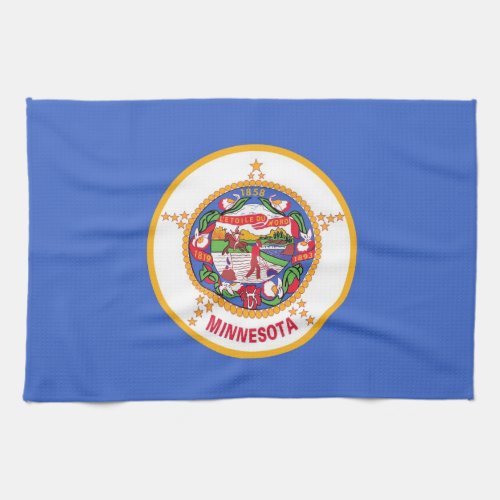 Kitchen towel with Flag of Minnesota USA