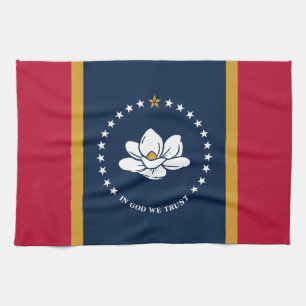 Kitchen towel with Flag of Mississippi State, USA