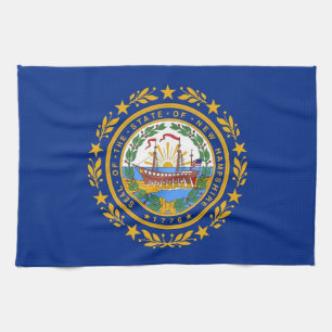 Kitchen towel with Flag of New Hampshire, U.S.A.
