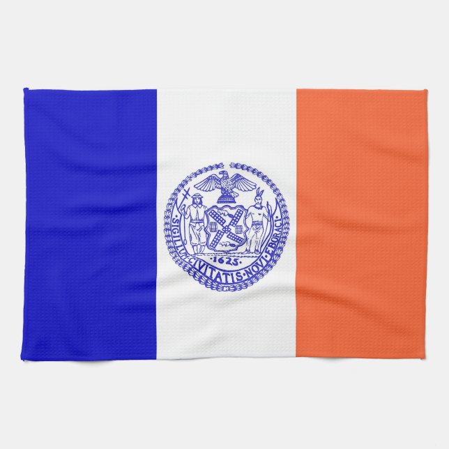 Kitchen towel with Flag of New York, U.S.A. (Horizontal)