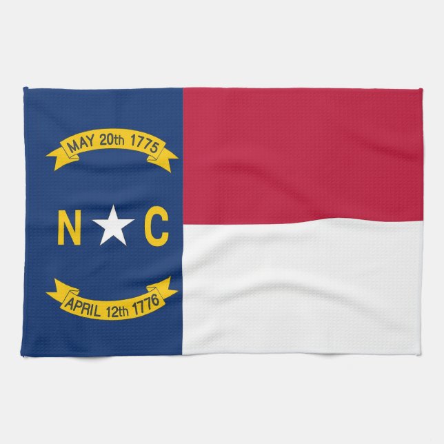 Kitchen towel with Flag of North Carolina, U.S.A. (Horizontal)