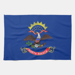 Kitchen towel with Flag of North Dakota, U.S.A.