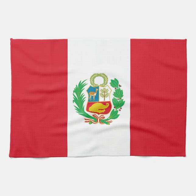 Kitchen towel with Flag of Peru (Horizontal)