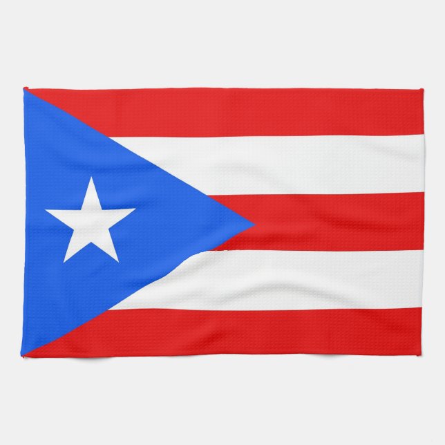 Kitchen towel with Flag of Puerto Rico, U.S.A. (Horizontal)