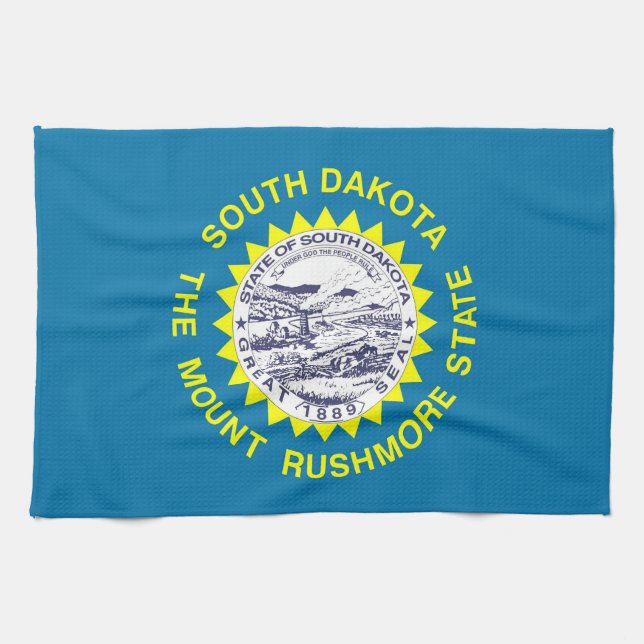 Kitchen towel with Flag of South Dakota, U.S.A. (Horizontal)