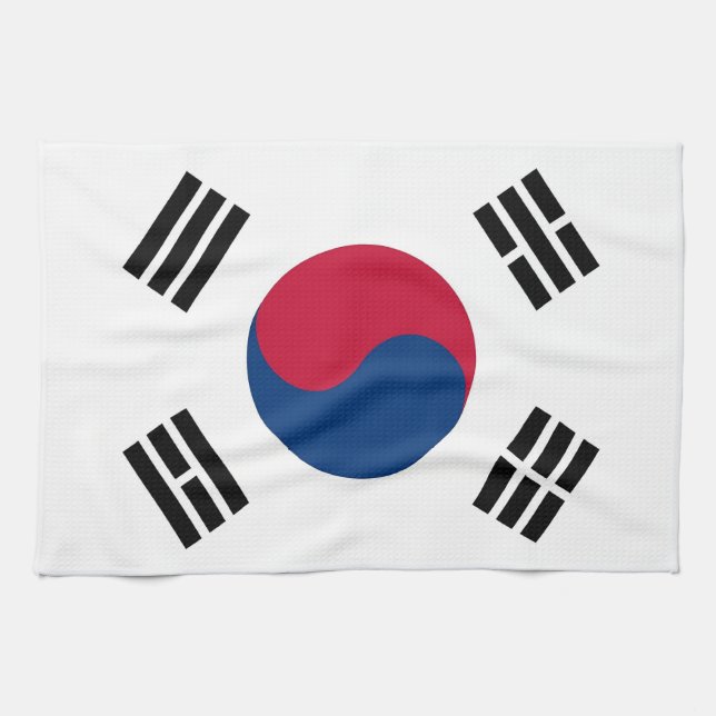 Kitchen towel with Flag of South Korea (Horizontal)