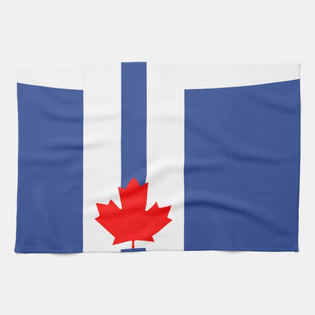 Kitchen towel with Flag of Toronto (Horizontal)
