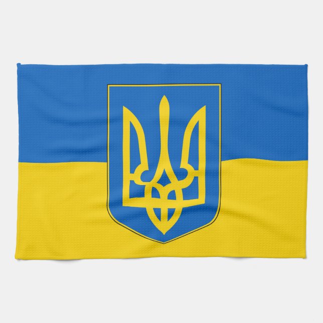 Kitchen towel with Flag of Ukraine (Horizontal)