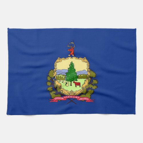 Kitchen towel with Flag of Vermont USA