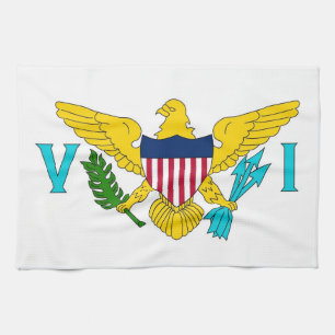 Kitchen towel with Flag of Virgin Islands, U.S.A.