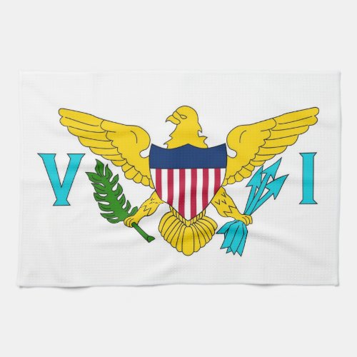 Kitchen towel with Flag of Virgin Islands USA