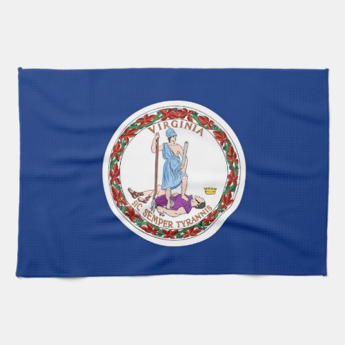 Kitchen towel with Flag of Virginia USA