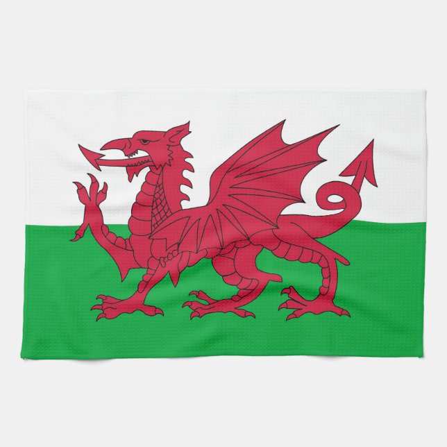 Kitchen towel with Flag of Wales (Horizontal)