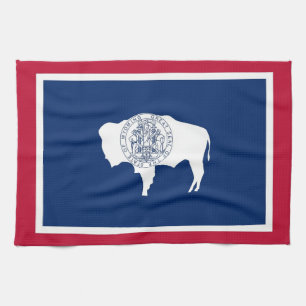 Kitchen towel with Flag of Wyoming, U.S.A.