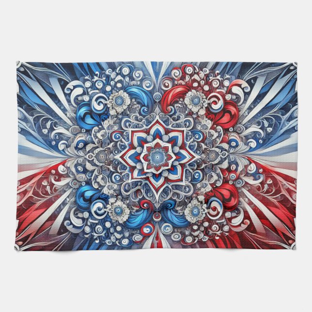 Kitchen towel with French Colors Design (Horizontal)