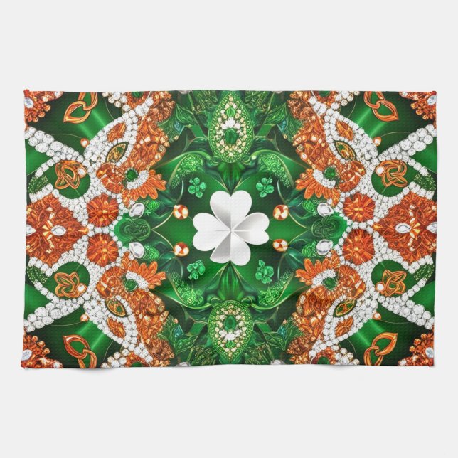 Kitchen towel with Ireland Colors Design (Horizontal)
