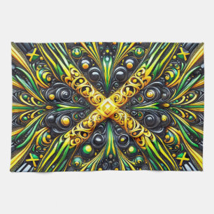 Kitchen towel with Jamaican Colors Design