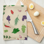Kitchen towel with kitchen print. 
